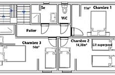 Plan étage  gîte Grand Breizh - 6 chambres