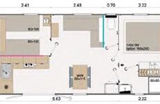 Mobil home pour 4/6 pers en bord de mer