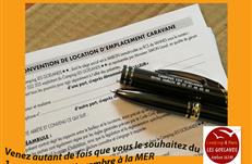 contrat caravane saison 2022  au Camping les Goélands à Ambon