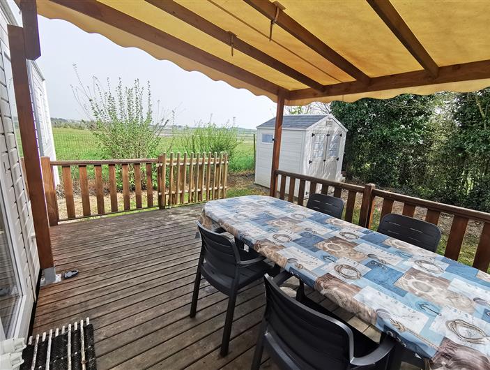 Petit camping - Parc les Goélands 2 étoiles - piscine, mer - location mobil home 4 - 6 pers