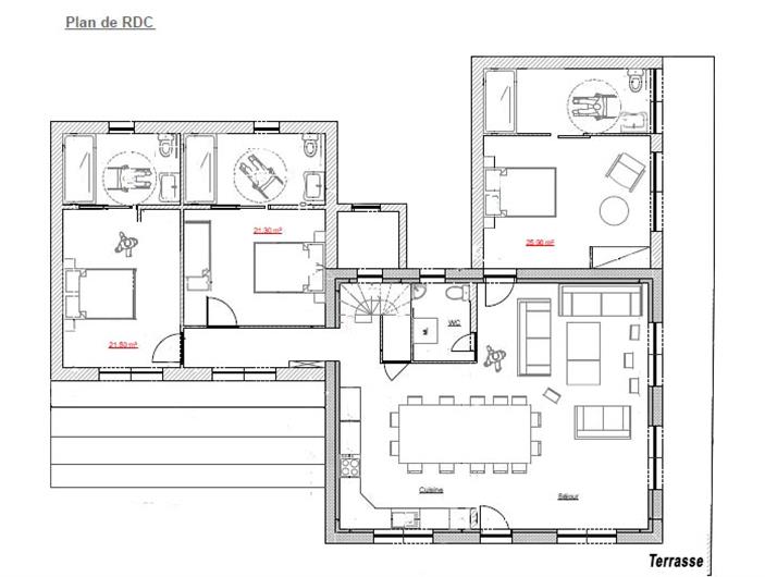 Plan RDCH gîte Grand-Breizh