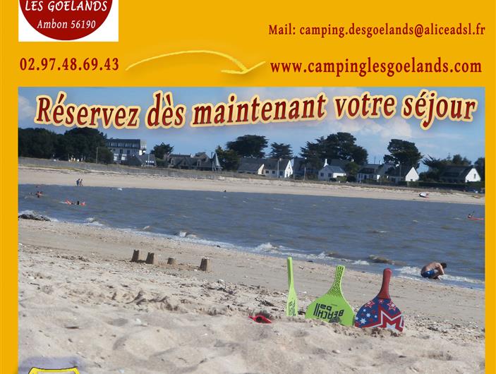 Réservation en ligne ouverte pour la saison 2024 du camping et Parc Les Goélands à Ambon