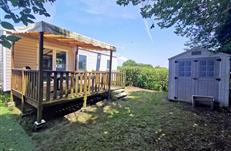 location mobil home 2 ch avec cabanon en bord de mer - camping Parc les Goélands, village Bétahon 56190